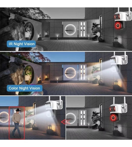 4MP Yoosee Çift Lens IP Kamera - WIFI Açık Otomatik İzleme, Su Geçirmez Kablosuz Güvenlik Ev Kamerası, Renkli Gece Görüş - 9