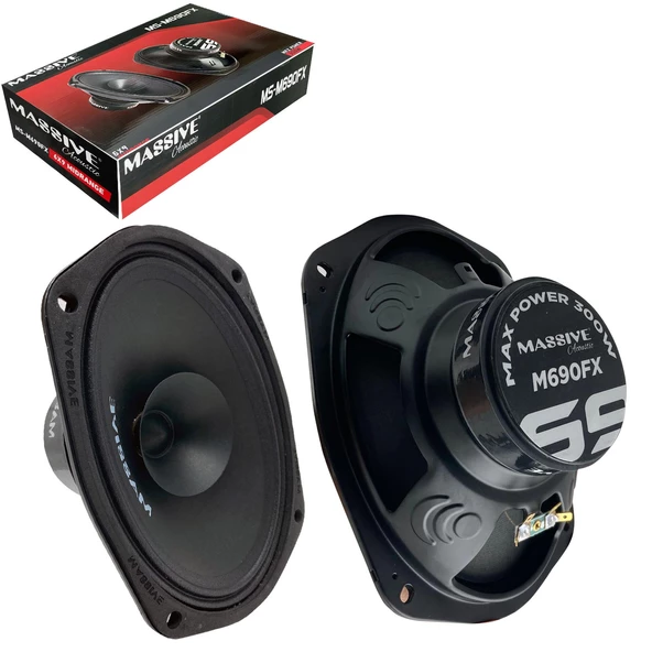 MASSIVE MS-M690FX Oto Midrange Oval 6X9 İnç 300 Watt Kapaklı (120 Rms) 2 Adet