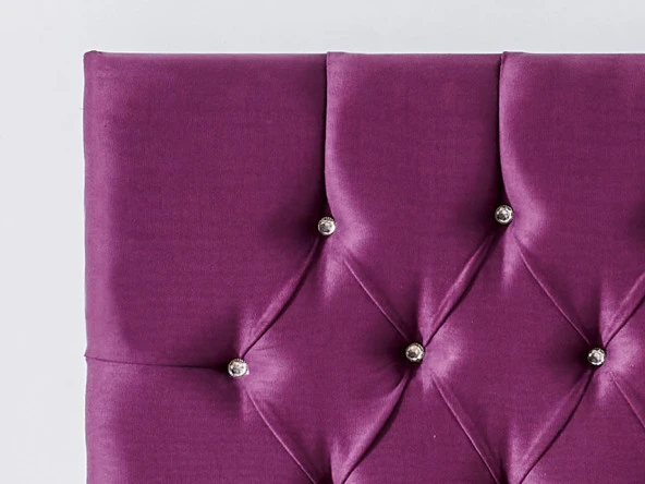 Niron Violet Çift Kişilik Yatak Başlığı - 140 cm Mor Kumaş Başlık - Baza ve Karyola Başlığı - 3