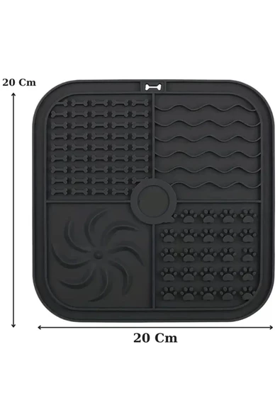 Köpek ve Kedi İçin Yavaş Yeme Katı Gıda ve SIVI Yeme Kabı ve Yalama Matı 1 ADET 20x20 - 3