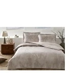 Özdilek Ranforce Çift Kişilik Fıtted Çarşaf Nevresim Takımı  Whıte Sakura Bej - 2