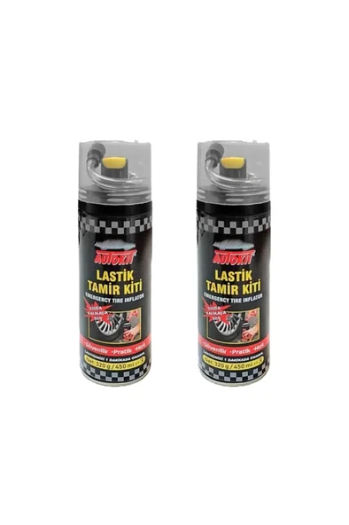 2 Adet Lastik Tamir Köpüğü Sprey Kiti 450 Ml-acil Lastik Şişirici