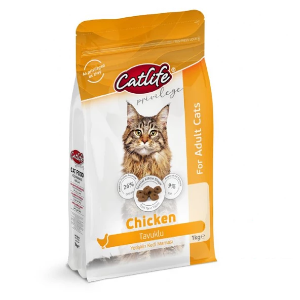 CLFD08-Catlife Tavuklu Yetişkin Kedi Maması 1 Kg