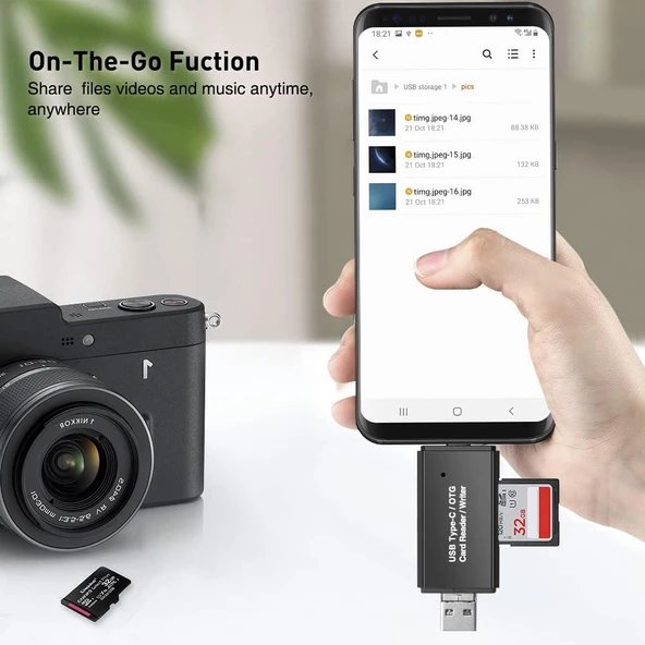 USB Type-c Sd Kart Dönüştürücü Usb To Sd/micro Sd Kart Okuyucu Çevirici Adaptör - 5