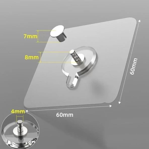 3 Lü Yapışkanlı Mutfak Banyo Raf Tutucu Askı Pin Çerçeve Çok Amaçlı Askısı - 5
