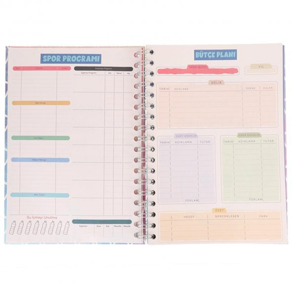 HAPPY GÖKKUŞAGI TASARIM KONUŞAN AJANDA HAFTALIK PLANLAYICI DEFTER - 2