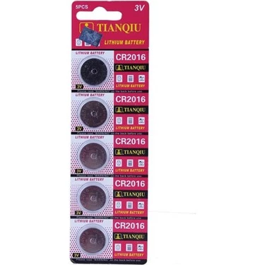 TIANQIU CR2016 LİTYUM PİL 5Lİ PAKET