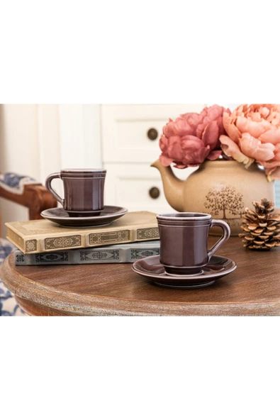 Madame Coco Beaute 2 Kişilik Kahve Fincanı Takımı - Mürdüm - 100 Ml ürün görseli 1