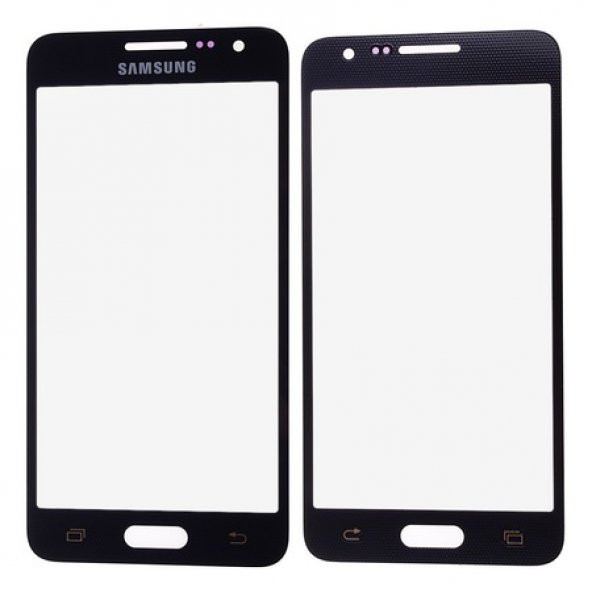 Samsung Galaxy A3 2015 A300 Uyumlu Ocalı Ön cam Dokunmatik Lens A+ Kalite Siyah - Black Renk