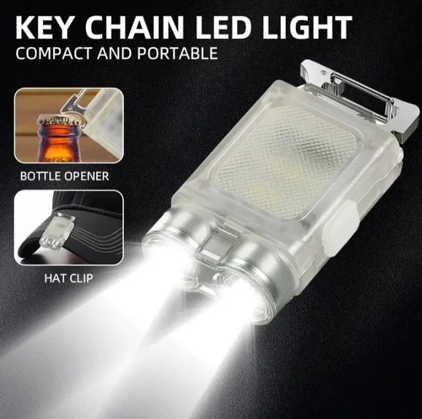 V15 Edc El Feneri 1200lm Anahtarlık Işık Tip-c Şarj Edilebilir Taşınabilir Mini Torch Mıknatıs Klips Ile Kamp Cep Fener - 7