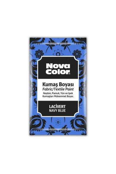 Nova Color Kumaş Boyası Toz 12 gr 1 Adet Toz Kumaş Boyası Kot Pantalon Gömlek Tişört Tekstil Kumaş B