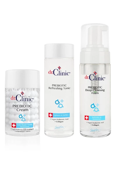 Dr. Clinic Prebiotic Cilt Bakım Seti Krem + Tonic + Köpük ürün görseli