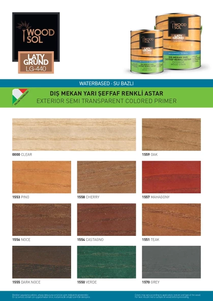 Woodsol Latygrund Dış Mekan Yarı Şeffaf Renkli Ahşap Astar 1556 Noce 0.75 l - 5