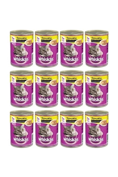Whiskas Tavuklu Konserve Kedi Maması 400 Gr 24 Adet