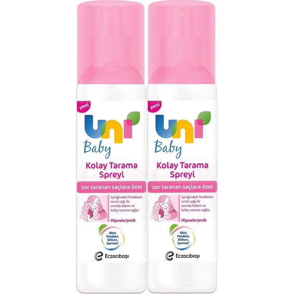 Uni Baby Kolay Saç Tarama Spreyi 200 ml 2 Adet