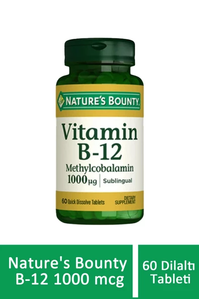 Nature's Bounty B-12 1000 mcg 60 Dilaltı Tableti