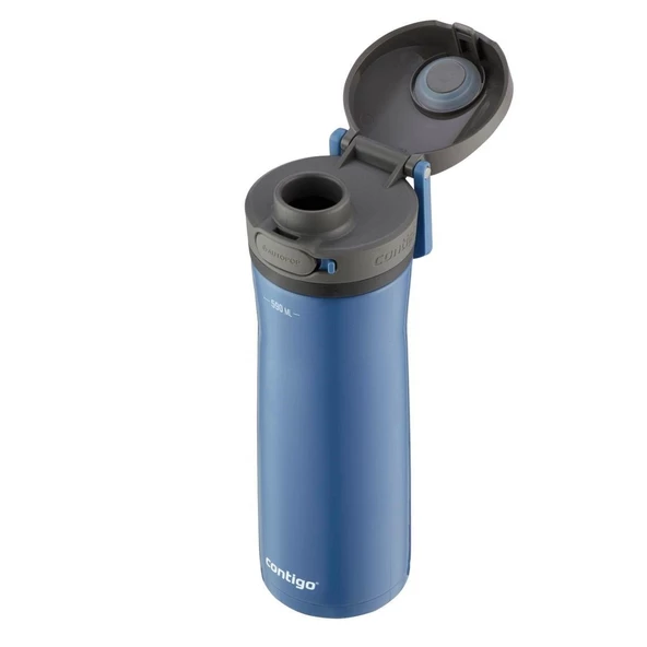 Contigo Jackson Chill 2.0 Çelik Tek El Bas İç Kilitli Su Matarası 590ml - Mavi - 4