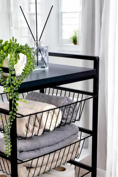 Digithome Metal 4 Katlı Çekmeceli Banyo Düzenleyici Organizer Havluluk 9040 1-1-369 - Resim 4