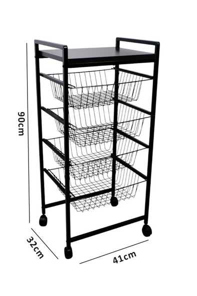 Digithome Metal 4 Katlı Çekmeceli Banyo Düzenleyici Organizer Havluluk 9040 1-1-369 - Resim 5