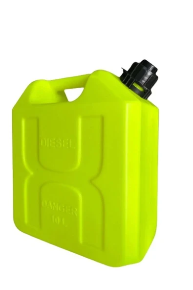 Benzin BidonuSARI 10Litre Akaryakıt Mazot Taşıma Doldurma Boşaltma Borulu Plastik Antistatik - 2