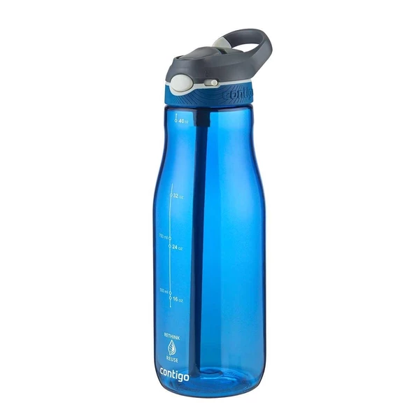 Contigo Ashland Tren Tek El Bas İç Kapaklı Su Matarası 1200ml - Mavi - 2