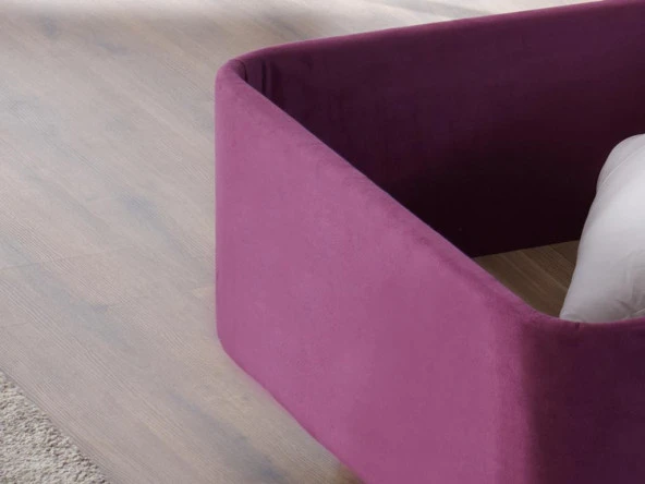 Niron Violet Baza Ve Başlık Seti 150X200 Cm Çift Kişilik Sandıklı Mor Kumaş Baza Ve Başlığı - 5