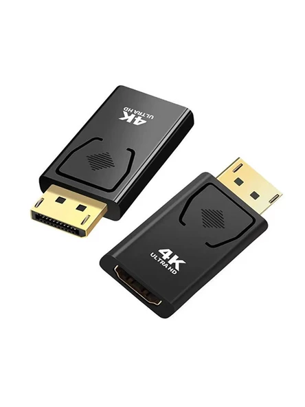 Displayport to Hdmi Mini Siyah 4k 30hz Dp to hdmı Kablo Displayport Çevirici Dönüştürücü - 6