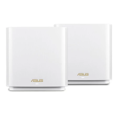 ASUS ZenWiFi XT8 Beyaz, Ikili Paket Kablosuz Mesh Sistemi AX6600 WiFi6 Tri-Band AiProtection Pro AiMesh