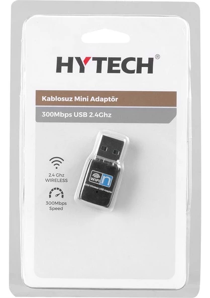 HYTECH HY-300N, 300Mbp, 2.4Ghz, Dahili Anten, USB2.0, WIRELESS, Mini ETHERNET - 3