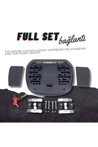 Wogen 52 Litre Motosiklet Topcase Arka Çanta Beyaz MOTOSİKLET ARKA ÇANTA ÜST BAGAJ BASİC - 4