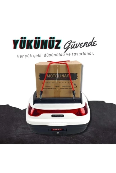 Wogen 52 Litre Motosiklet Topcase Arka Çanta Beyaz MOTOSİKLET ARKA ÇANTA ÜST BAGAJ BASİC - 2