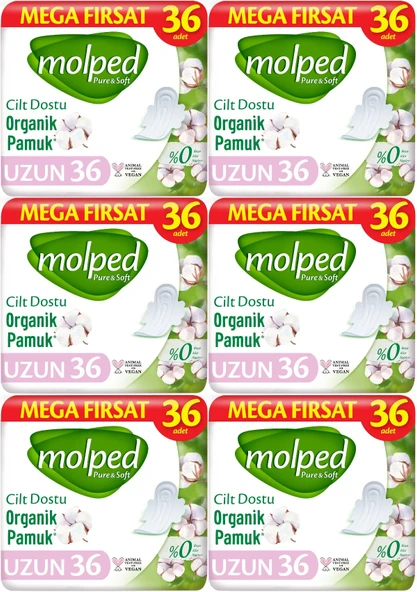 Molped Pure&Soft Hijyenik Ped Uzun 216 (6PK*36) Adet Mega Pk