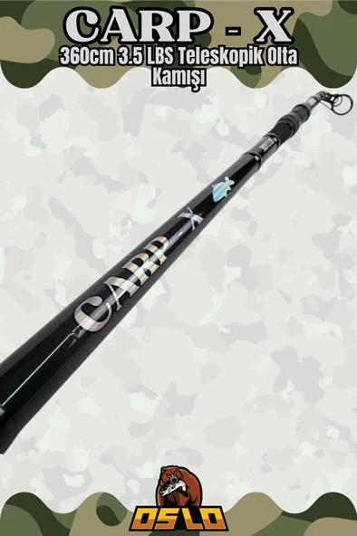 Oslo Carp-X 360cm 3.5 LBS Teleskopik Olta Kamışı - Resim 3
