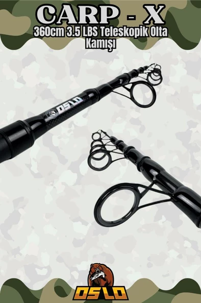 Oslo Carp-X 360cm 3.5 LBS Teleskopik Olta Kamışı - Resim 4