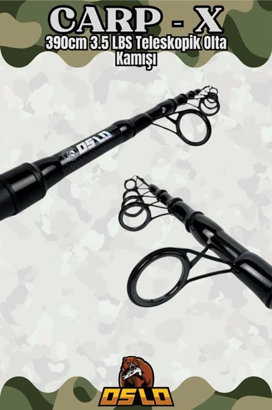 Oslo Carp-X 390cm 3.5 LBS Teleskopik Olta Kamışı - Resim 4