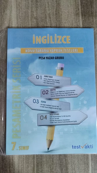 PESAMETRİK SERİSİ 7. SINIF İNGİLİZCE KONU TARAMA TESTLERİ
