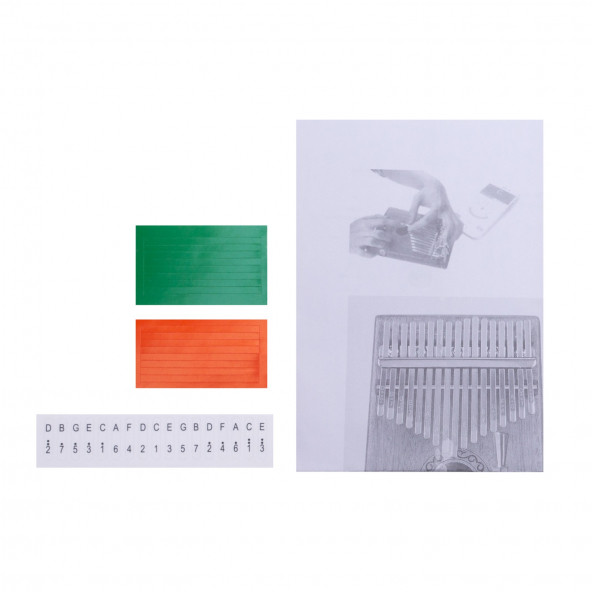 Kalimba Full Set -Hediye Paketi - Stand- Sarkı Notalar Bebek Pembesi - 7
