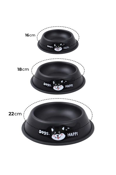 RENKli Metal Mama Kabı, Kedi Köpek Mama Su Kabı 20 cm - 6