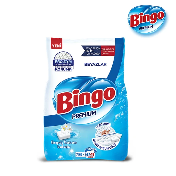 Bingo Premium Toz Çamaşır Deterjanı 7 Kg Beyaz 2'li - 2