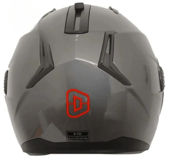 Beon B700 Full Face Çene Açılır Güneş Vizörlü Motosiklet Kaskı XL Beden Gri - Resim 2