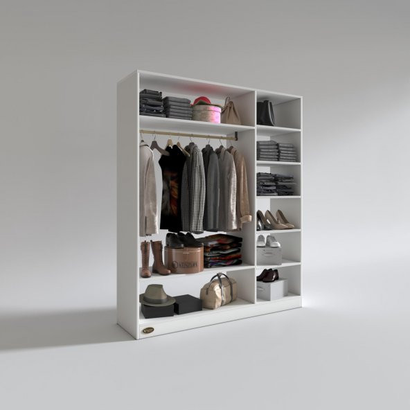 Kenzlife giysi dolabı dursun 180x150x40 byz gardırop - 2