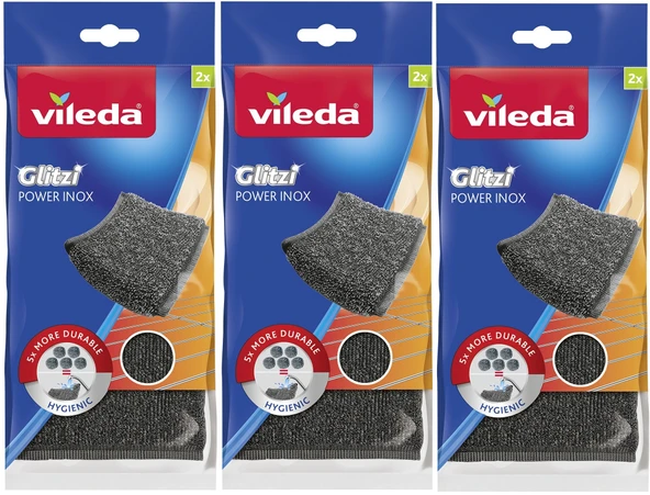 Vileda Power Inox Çelik Bulaşık Sünger (6 Lı Set) (3PK*2)