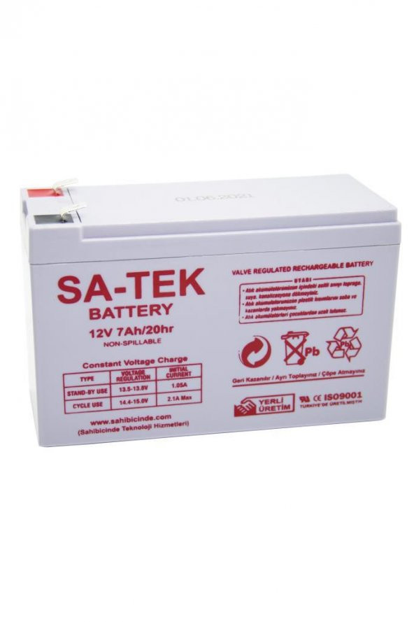 SA-TEK 12V 7 AH BAKIMSIZ UPS AKÜSÜ - 1
