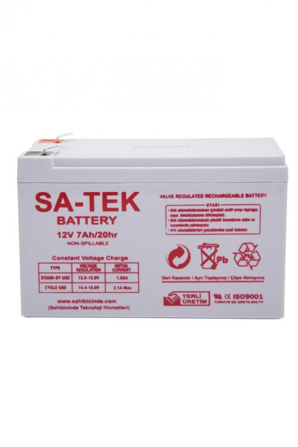 SA-TEK 12V 7 AH BAKIMSIZ UPS AKÜSÜ - 3