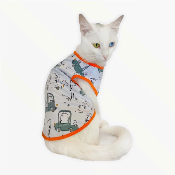 Clouds And Cars  Atlet  by Kemique  Kedi Kıyafeti Atlet - 3