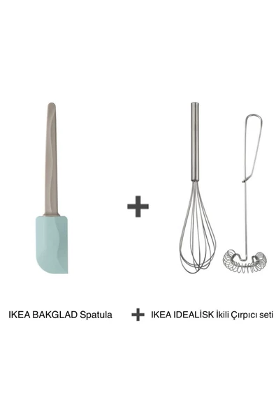 Bakglad Spatula Ve Idealisk Ikili Çelik Çırpıcı-köpürtücü Seti