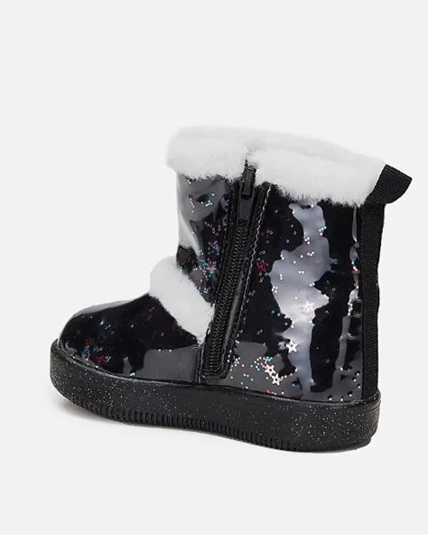 Vicco Comet Hafif Kız Çocuk Siyah Işıklı Kürklü Kışlık Çocuk Botu - 4