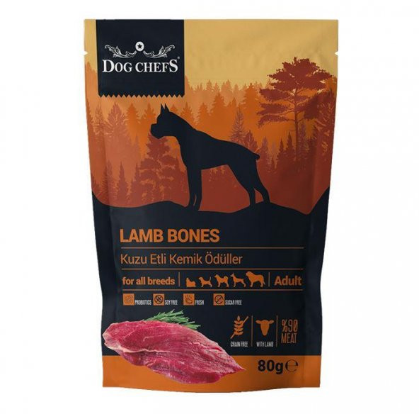 Dog Chefs Lamb Bones 80 gr (Kuzu Etli Köpek Ödülü)