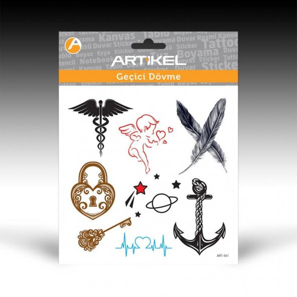 ART-041 Geçici Dövme,Geçici Tattoo 15,5x15,5 cm,Vücut Dövmesi,Kol Bilek Dövme,Boyun Dövme,Sırt Dövme - 2