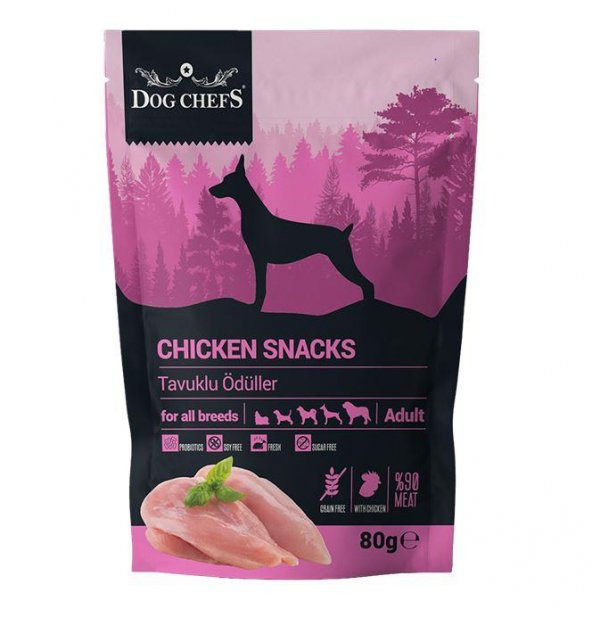 Dog Chefs Chicken Snacks 80 gr (Tavuk Etli Köpek Ödülü)